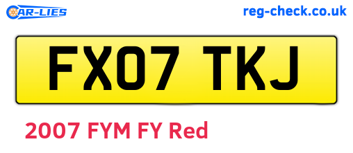 FX07TKJ are the vehicle registration plates.