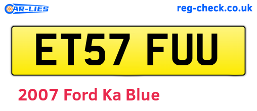 Ford with registration plate ET57FUU