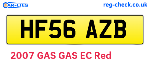 HF56AZB are the vehicle registration plates.