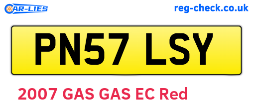 PN57LSY are the vehicle registration plates.