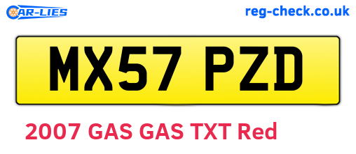 MX57PZD are the vehicle registration plates.
