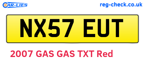 NX57EUT are the vehicle registration plates.