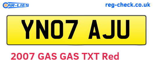 YN07AJU are the vehicle registration plates.