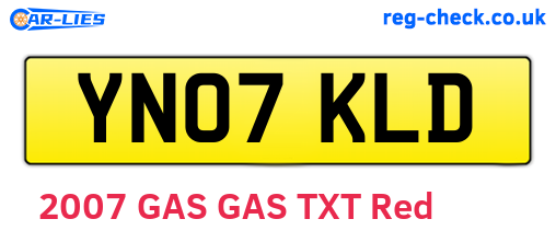 YN07KLD are the vehicle registration plates.