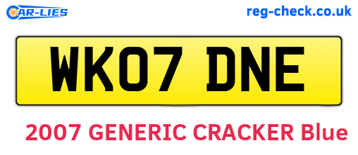 WK07DNE are the vehicle registration plates.