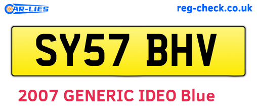 SY57BHV are the vehicle registration plates.