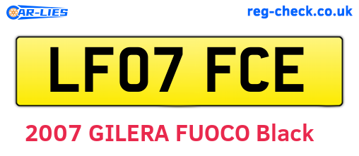 LF07FCE are the vehicle registration plates.