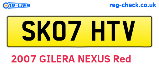 SK07HTV are the vehicle registration plates.