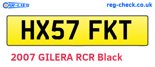 HX57FKT are the vehicle registration plates.