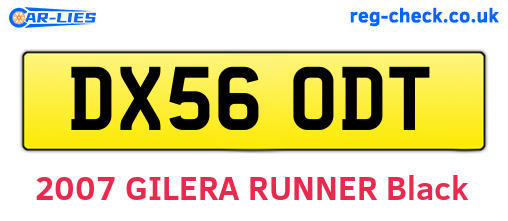 DX56ODT are the vehicle registration plates.