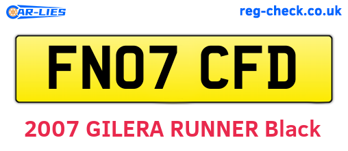 FN07CFD are the vehicle registration plates.