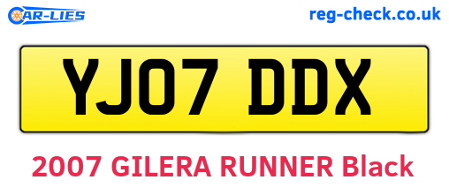 YJ07DDX are the vehicle registration plates.
