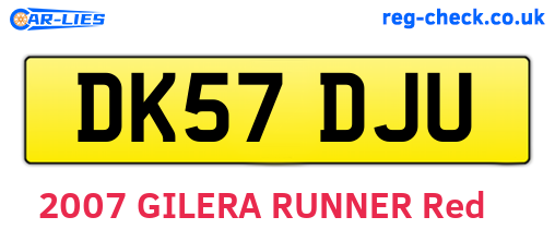 DK57DJU are the vehicle registration plates.