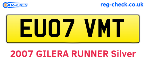 EU07VMT are the vehicle registration plates.