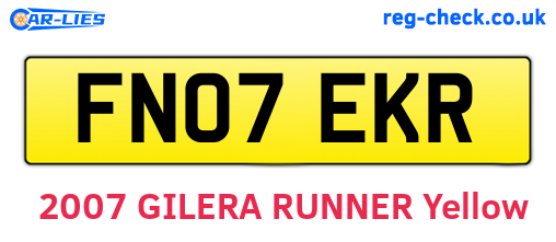 FN07EKR are the vehicle registration plates.