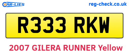 R333RKW are the vehicle registration plates.