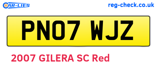 PN07WJZ are the vehicle registration plates.