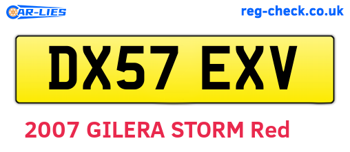 DX57EXV are the vehicle registration plates.
