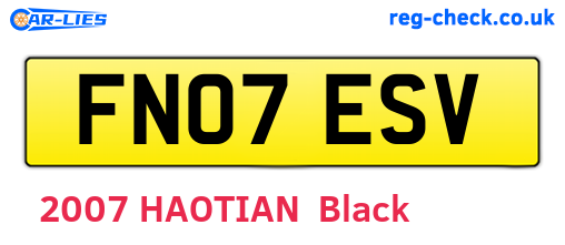 FN07ESV are the vehicle registration plates.