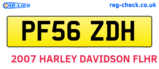 PF56ZDH are the vehicle registration plates.