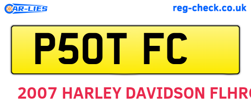 P50TFC are the vehicle registration plates.