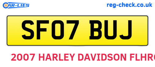 SF07BUJ are the vehicle registration plates.
