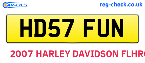 HD57FUN are the vehicle registration plates.