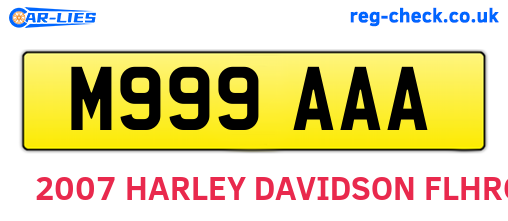 M999AAA are the vehicle registration plates.