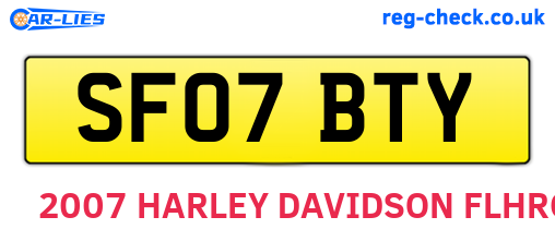 SF07BTY are the vehicle registration plates.