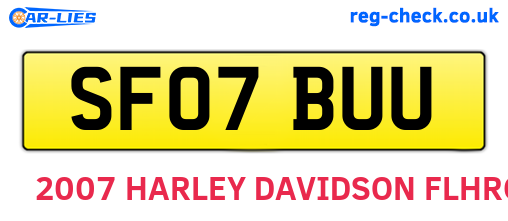 SF07BUU are the vehicle registration plates.