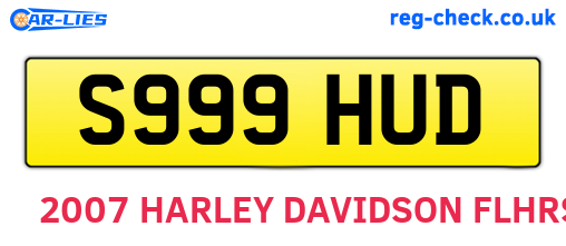 S999HUD are the vehicle registration plates.