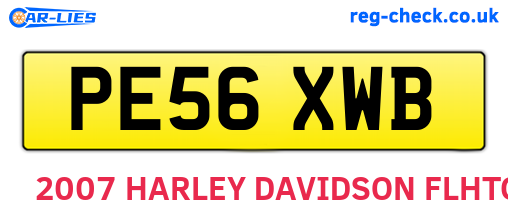 PE56XWB are the vehicle registration plates.
