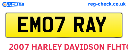 EM07RAY are the vehicle registration plates.
