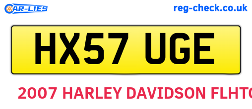 HX57UGE are the vehicle registration plates.