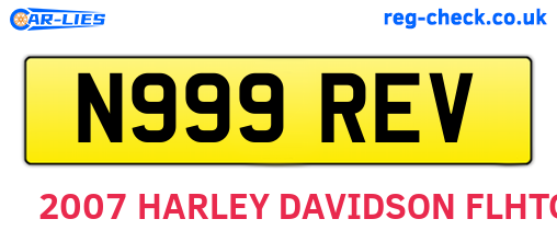 N999REV are the vehicle registration plates.