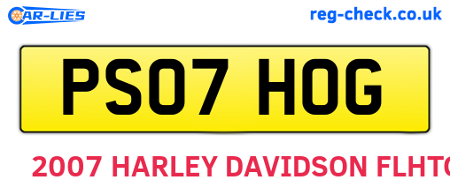 PS07HOG are the vehicle registration plates.