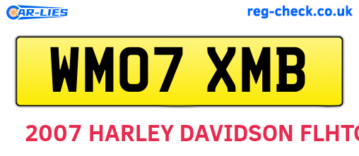 WM07XMB are the vehicle registration plates.