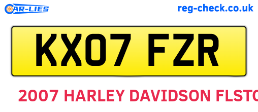 KX07FZR are the vehicle registration plates.
