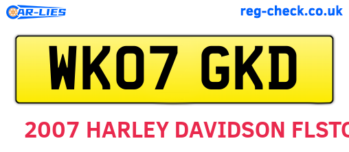 WK07GKD are the vehicle registration plates.