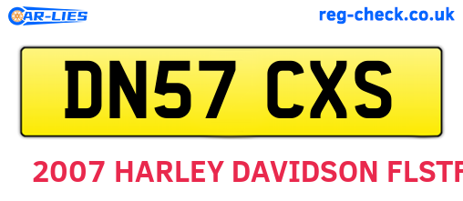 DN57CXS are the vehicle registration plates.