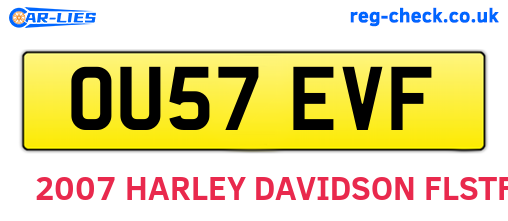 OU57EVF are the vehicle registration plates.