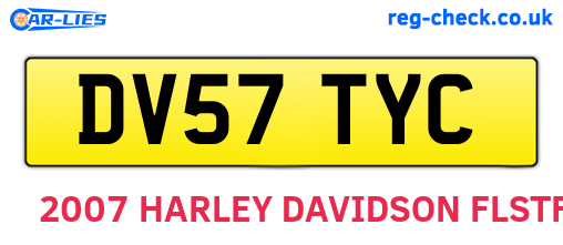 DV57TYC are the vehicle registration plates.