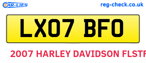 LX07BFO are the vehicle registration plates.