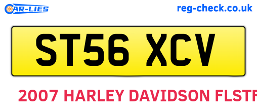 ST56XCV are the vehicle registration plates.