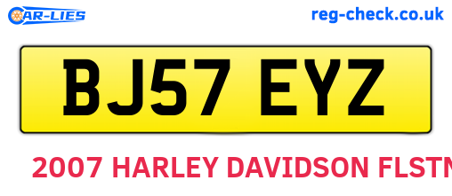 BJ57EYZ are the vehicle registration plates.
