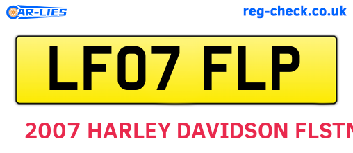 LF07FLP are the vehicle registration plates.