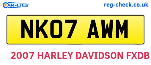 NK07AWM are the vehicle registration plates.