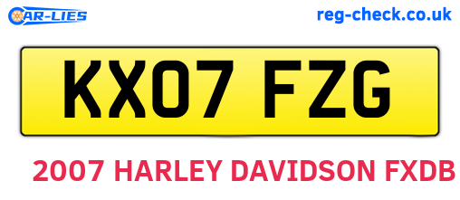 KX07FZG are the vehicle registration plates.