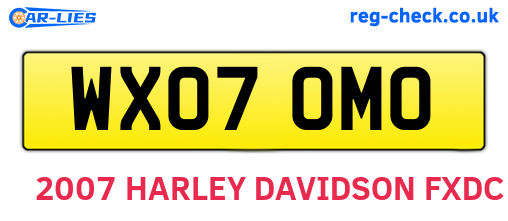 WX07OMO are the vehicle registration plates.