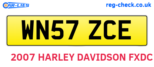 WN57ZCE are the vehicle registration plates.